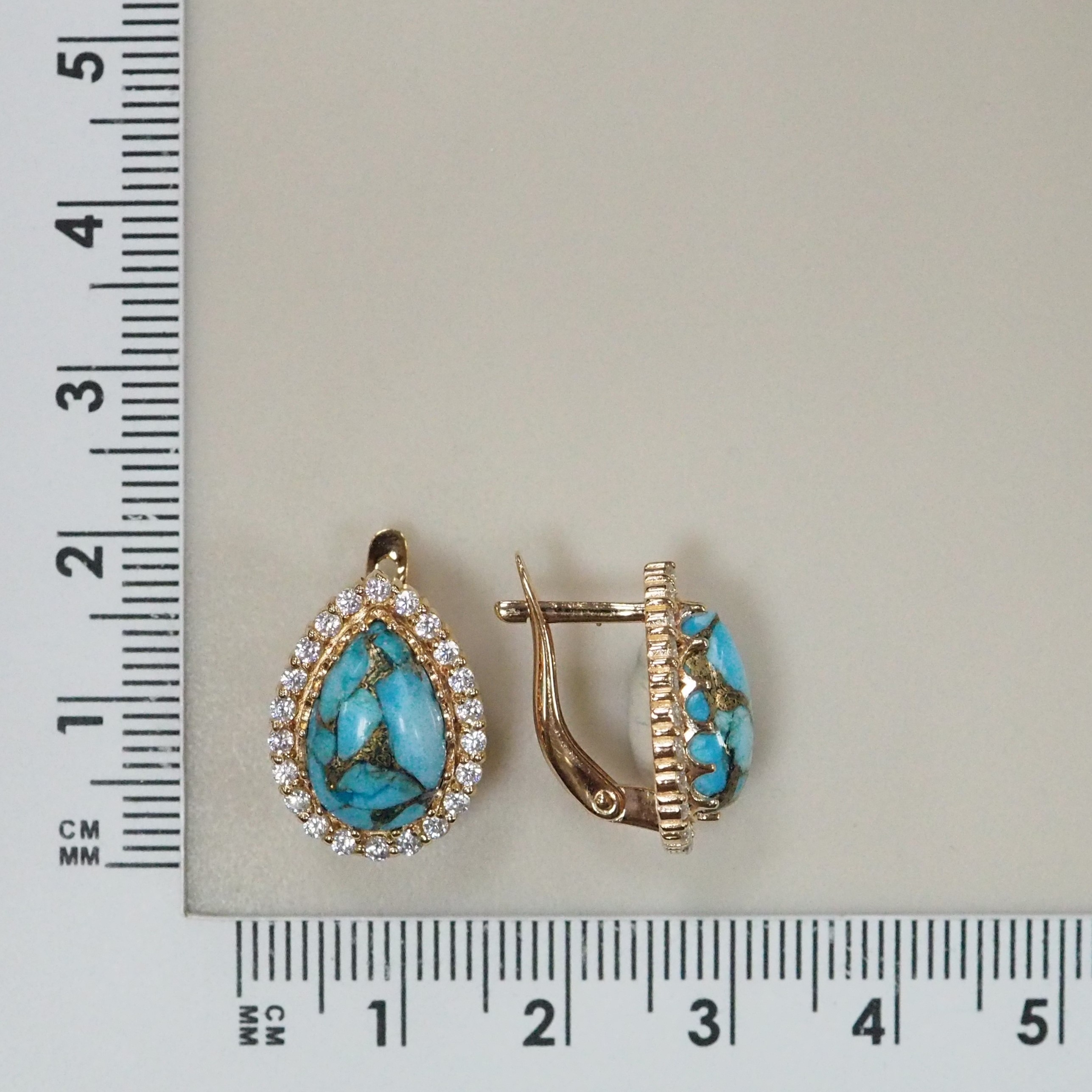 Серебряные серьги с бирюзой